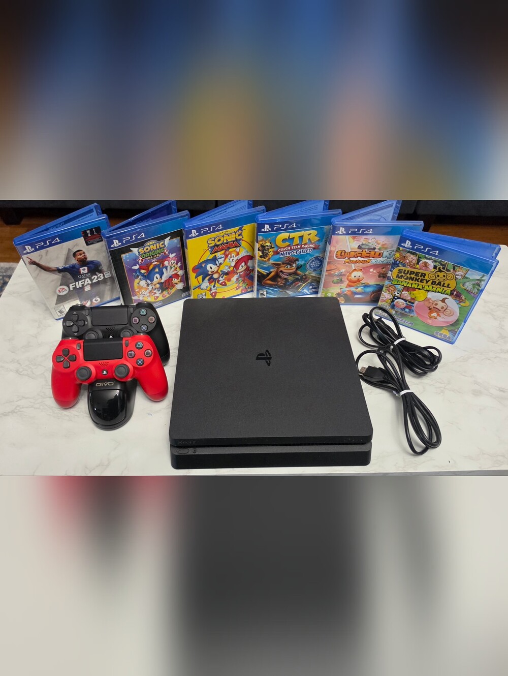 Sony PlayStation 4 1TB Console with Games, Wireless Controllers LIKE NEW!!!